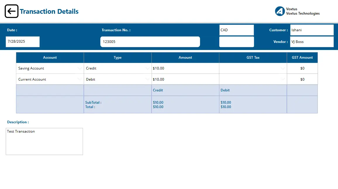 View Transaction